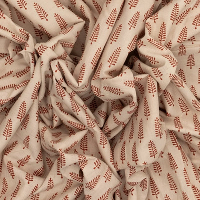 Cream Woven Jaipur Cotton Saree Printed With Flower Motifs