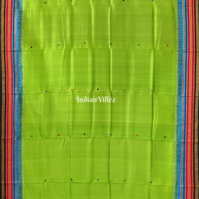 Parrot Green Kathiphera Odisha Ikat Khandua Silk Saree