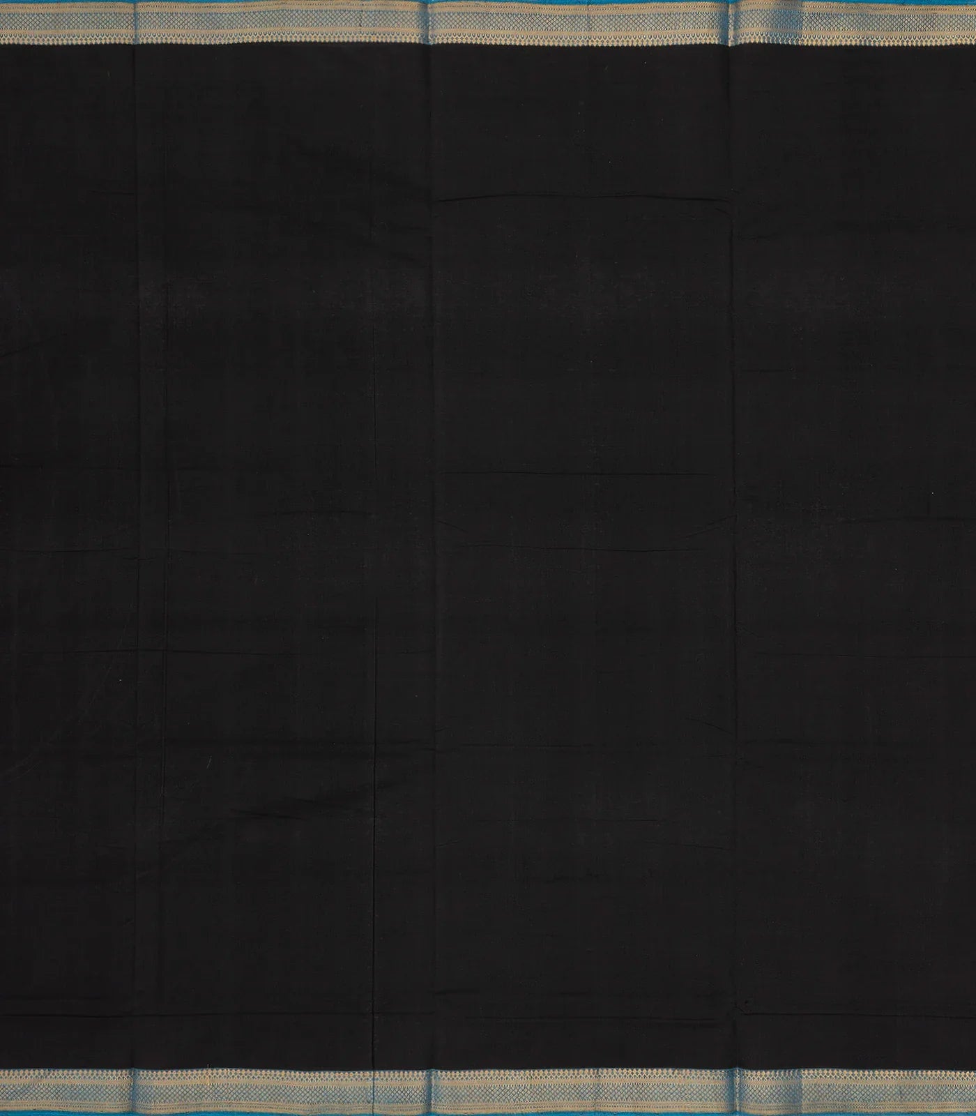 Black Mangalagiri Cotton Saree With Contrast Border