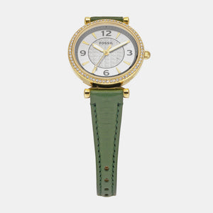 Carlie Women Quartz Silver Dial Analog Leather Watch ES5298