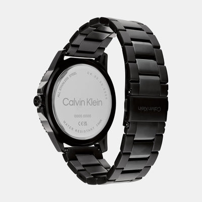 Aqueous Men Quartz Black Dial Analog Stainless Steel Watch 25200382