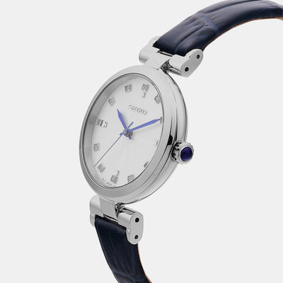 Dress Women Quartz White Dial Analog Leather Watch SRZ545P1