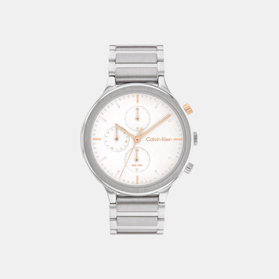 Energize Women Quartz White Dial Chronograph Stainless Steel Watch 25200238