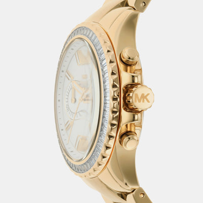 Everest Women Quartz White Dial Chronograph Stainless Steel Watch MK7212