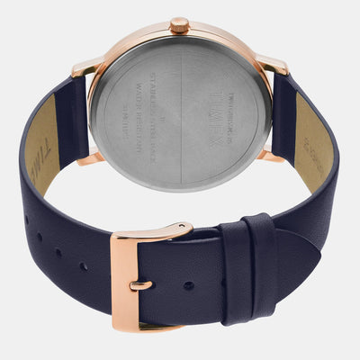 Classics Men Quartz Blue Dial Analog Leather Watch TW0TG8015