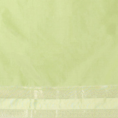 Blue motifs semi-silk soft saree with contrast zari border & intricate design pallu