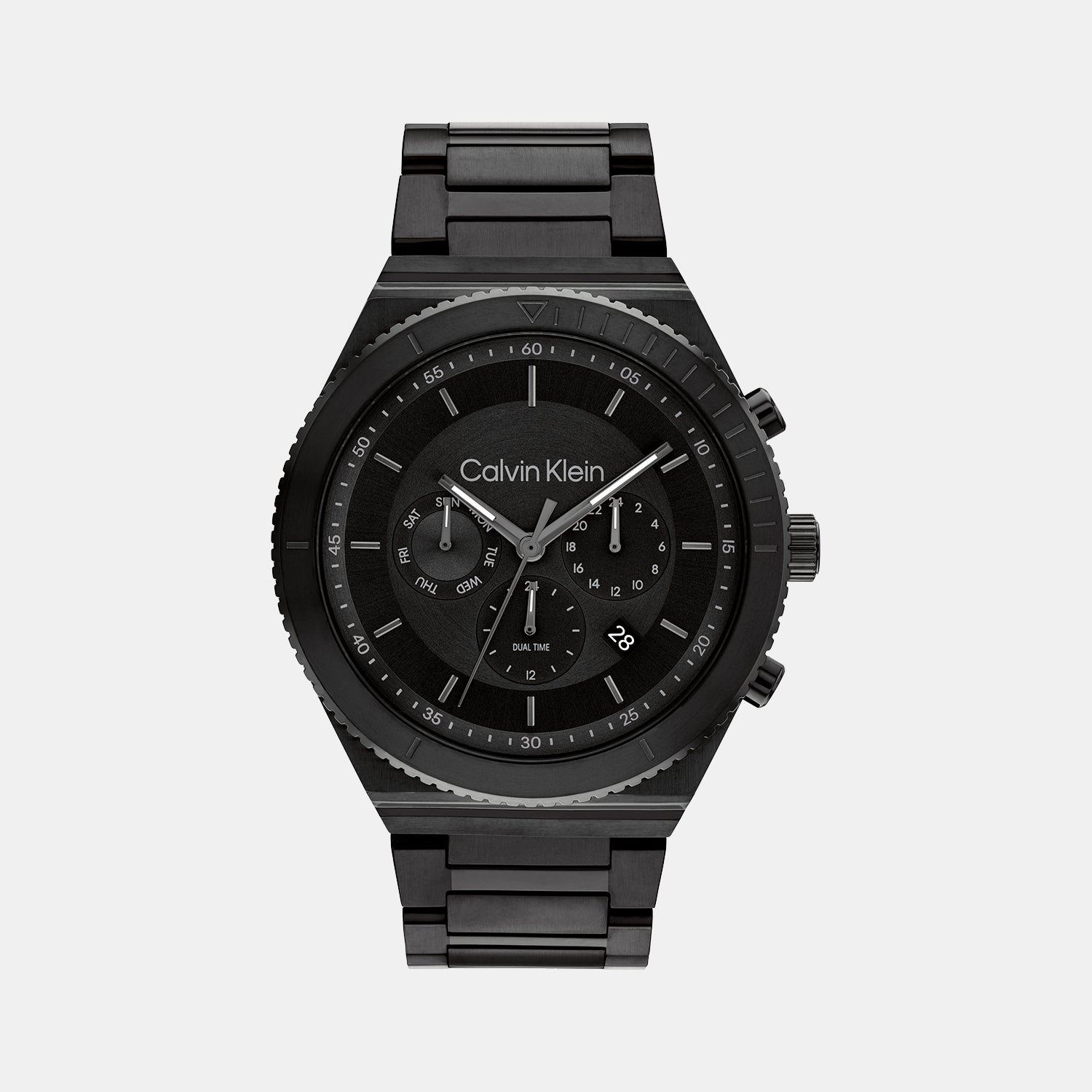 Ck Fearless Men Quartz Black Dial Chronograph Stainless Steel Watch 25200303