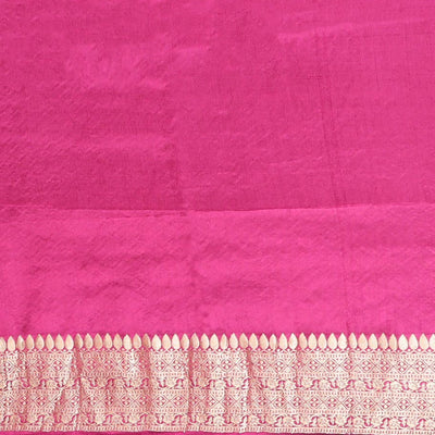 Multi-colored ogee design semi-banaras dola silk saree with contrast intricate zari border & ogee zari design pallu