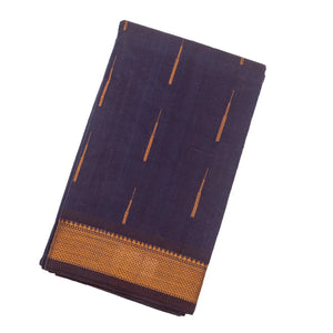Purple Handloom Kanchi Cotton Saree With Raindrop Buttas