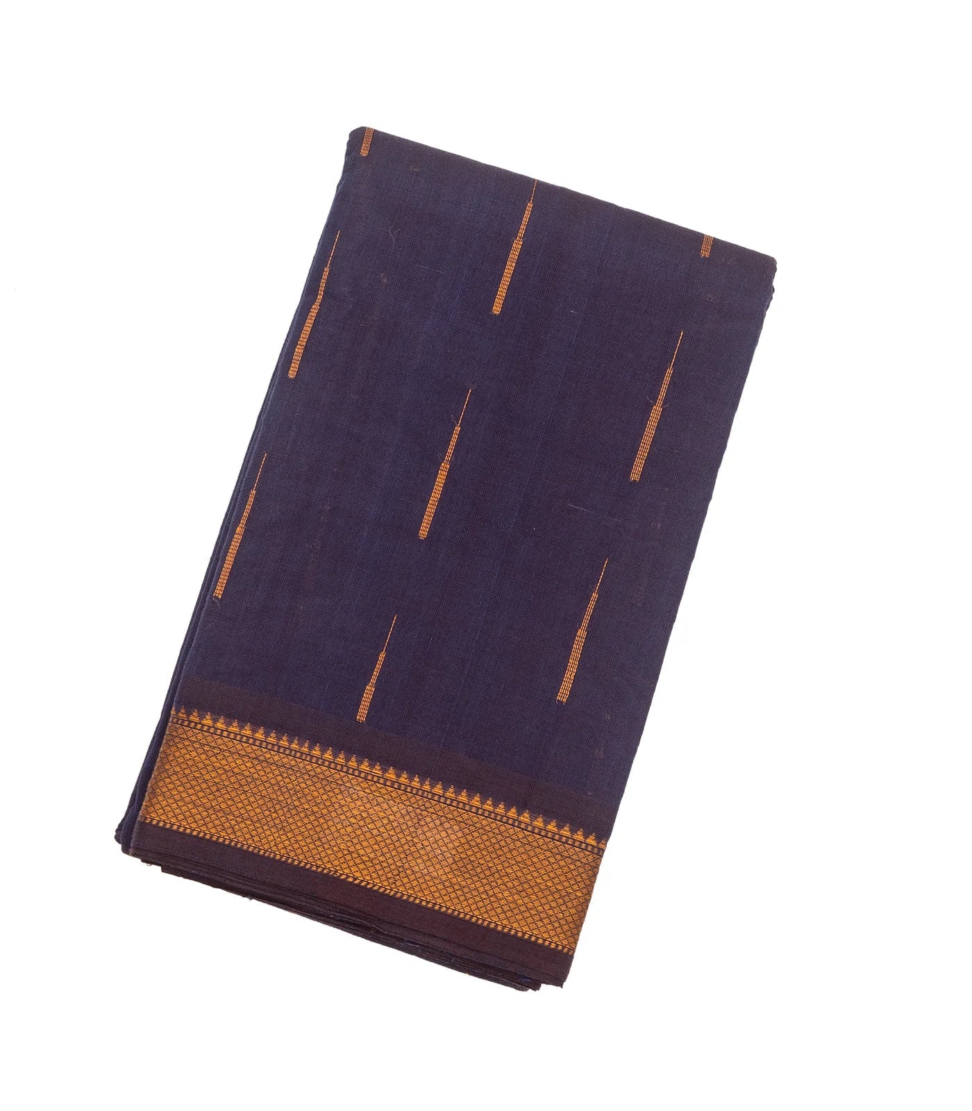 Purple Handloom Kanchi Cotton Saree With Raindrop Buttas