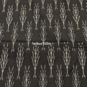 Black Handwoven Cotton Pochampally Ikat Fabric