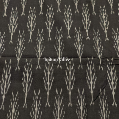 Black Handwoven Cotton Pochampally Ikat Fabric
