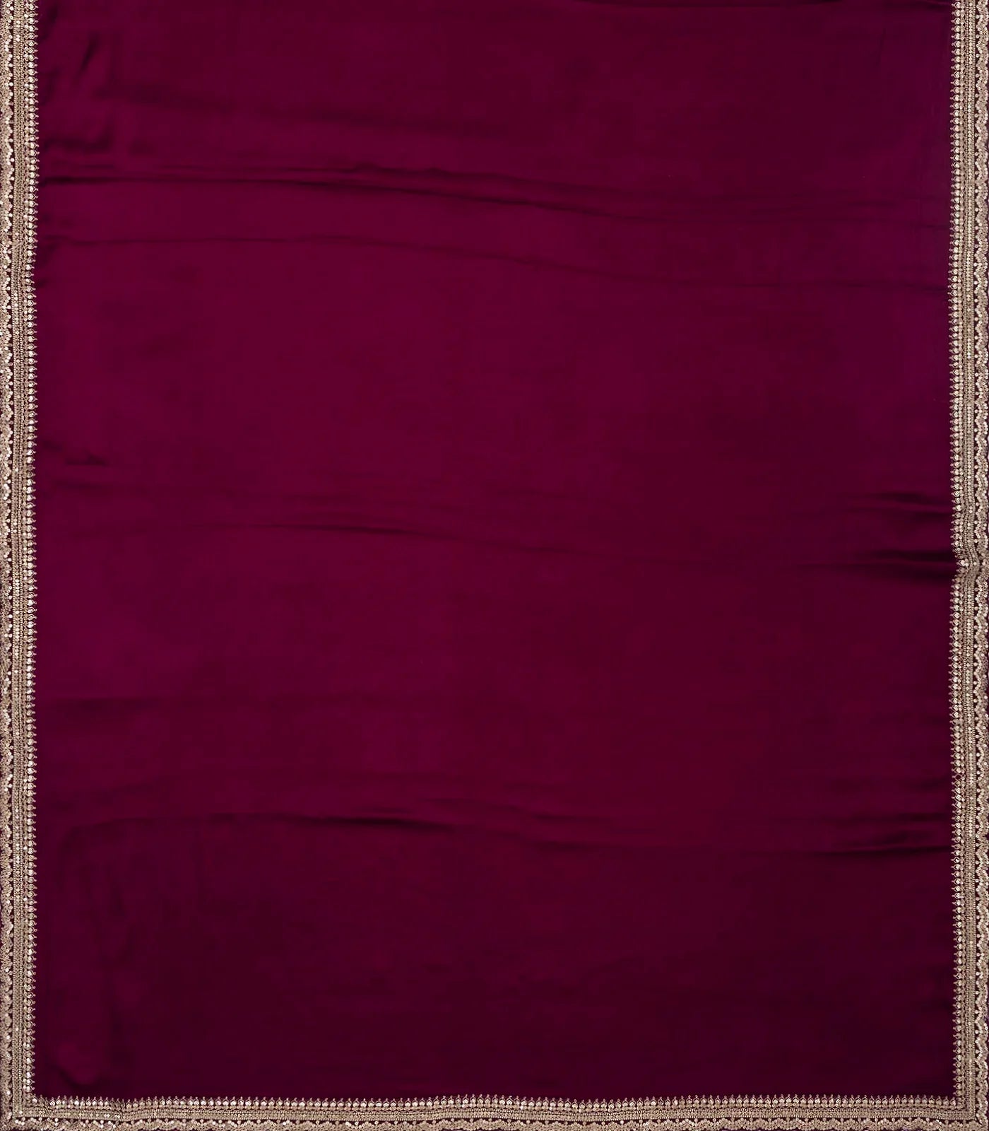 Burgundy Woven Plain Satin Saree With Embroidered Border