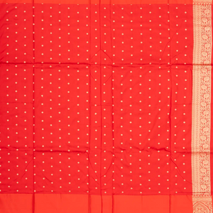 Navy Blue Handloom Banarasi Silk Saree With Flower Buttas