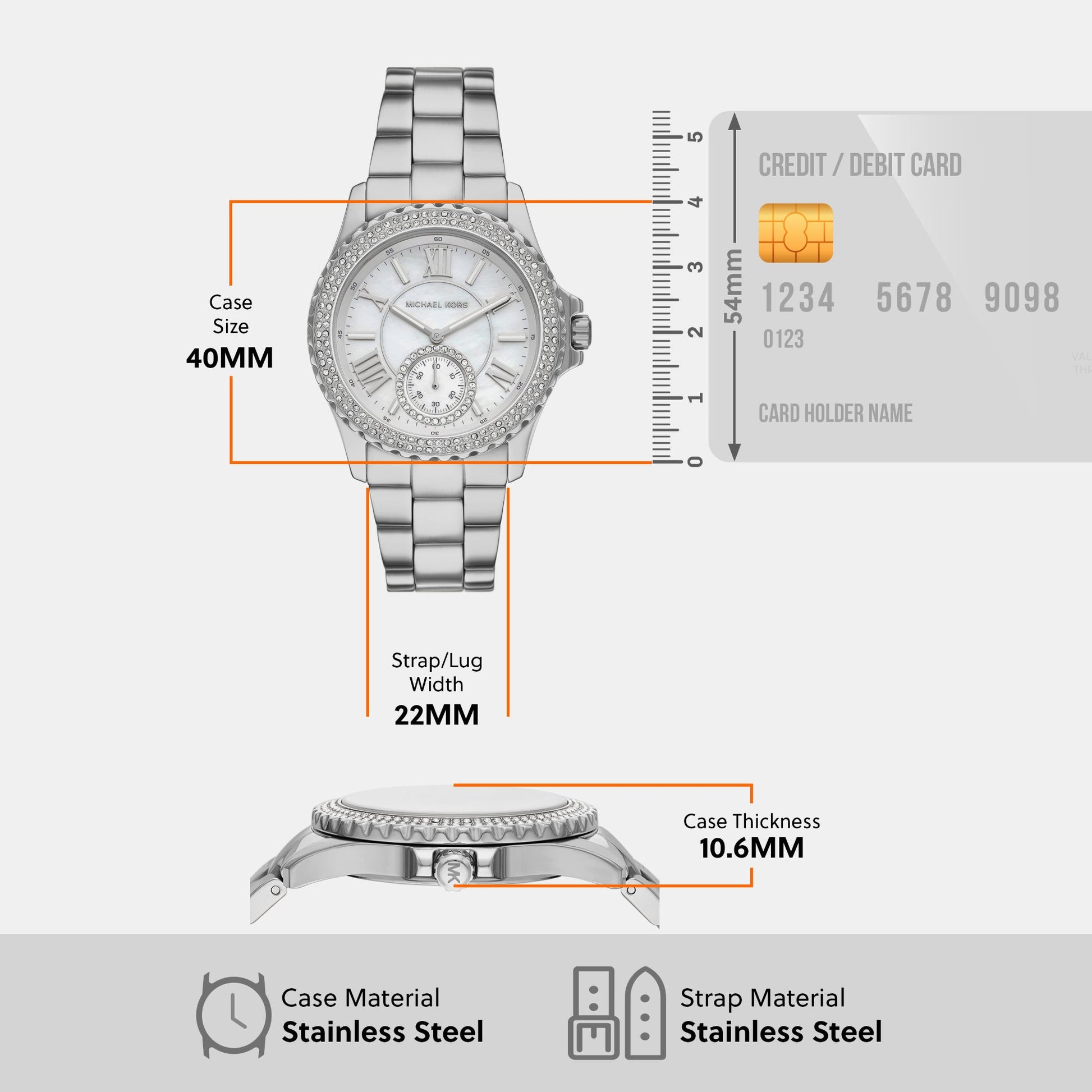 Everest Women Quartz Silver Dial Analog Stainless Steel Watch MK7403