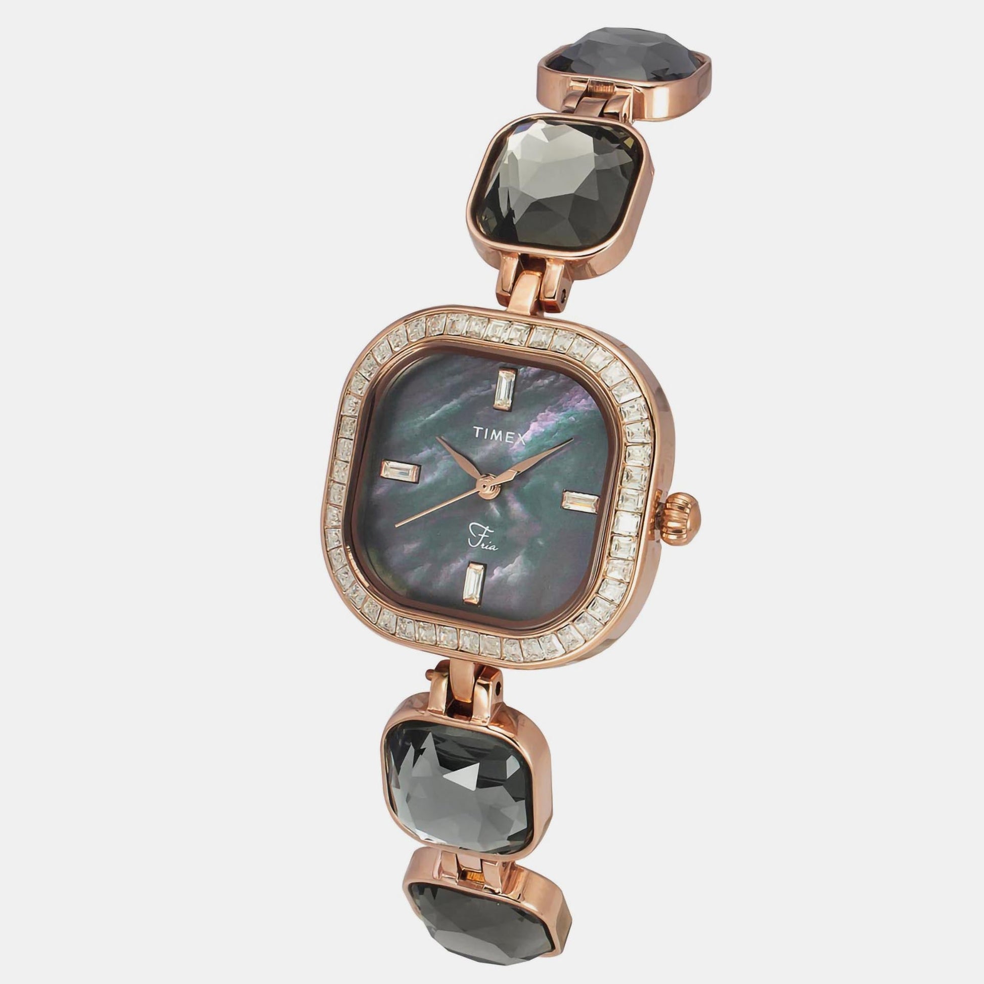 Fria Women Quartz Mother Of Pearl Dial Analog Brass Watch TWEL17103