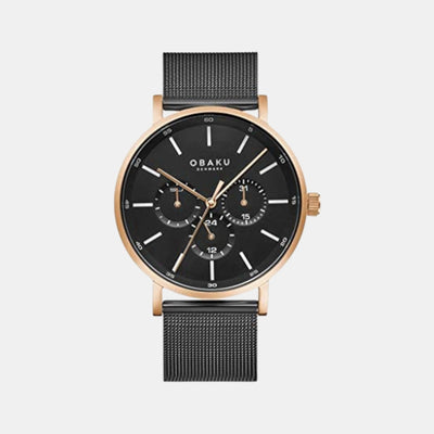Ege Night Men Quartz Black Dial Analog Stainless Steel Watch V246GMVBMB