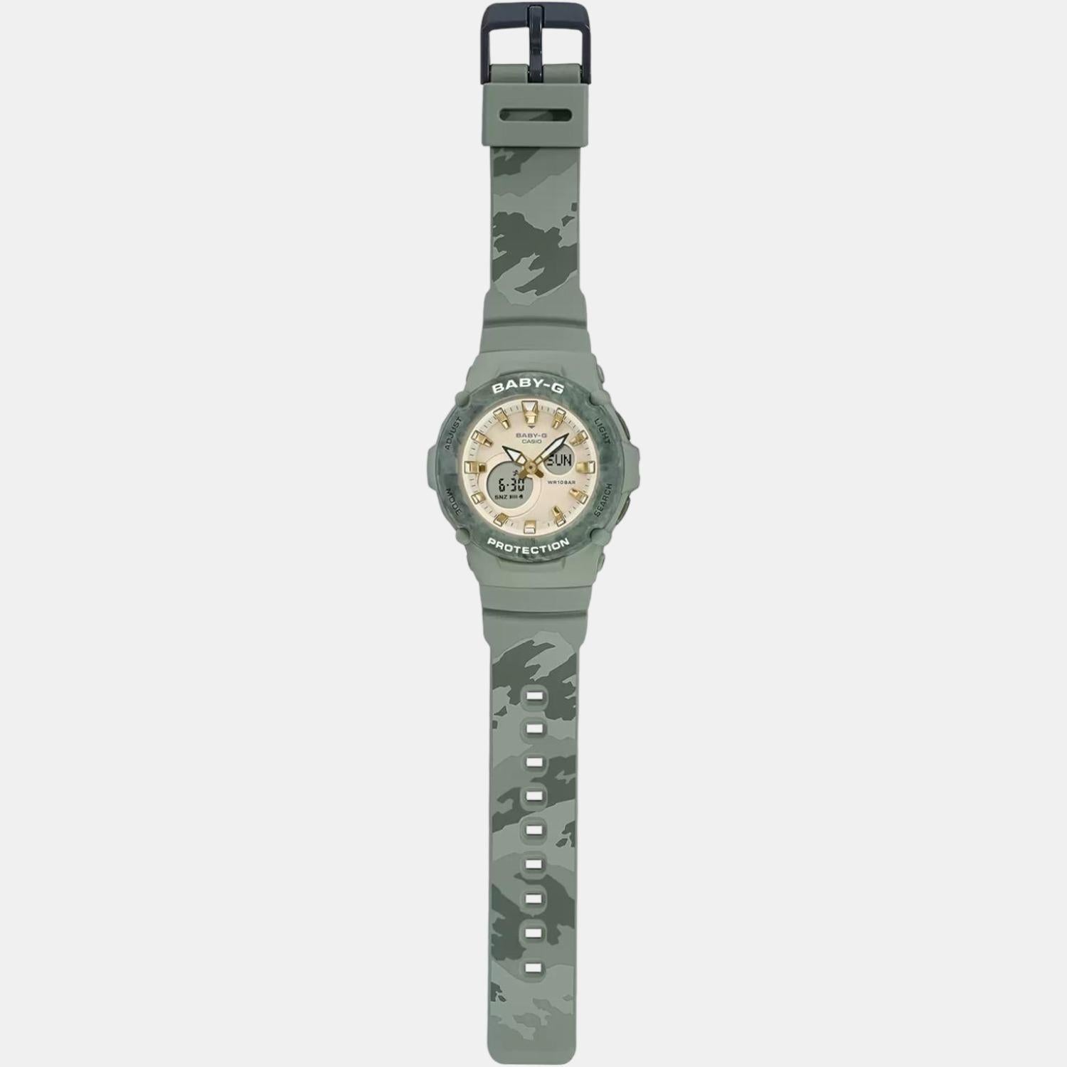 Baby-G Women Quartz Beige Dial Analog-Digital Resin Watch BX196