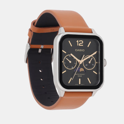 Enticer Men Quartz Black Dial Chronograph Leather Watch A2184