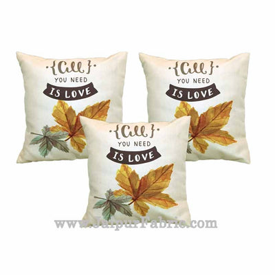 Jute Cushion Cover Digital Print All You Need Is Love