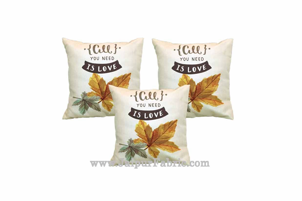 Jute Cushion Cover Digital Print All You Need Is Love