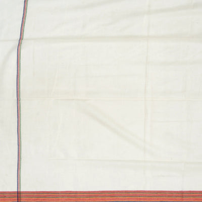 Off White Handloom Bengal Cotton Saree With Stripes