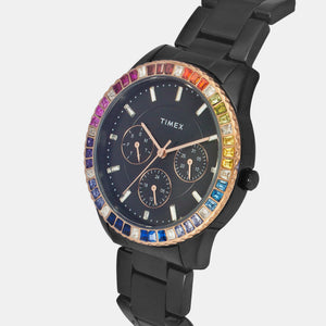 E Class Women Quartz Black Dial Chronograph Stainless Steel Watch TWEL16804