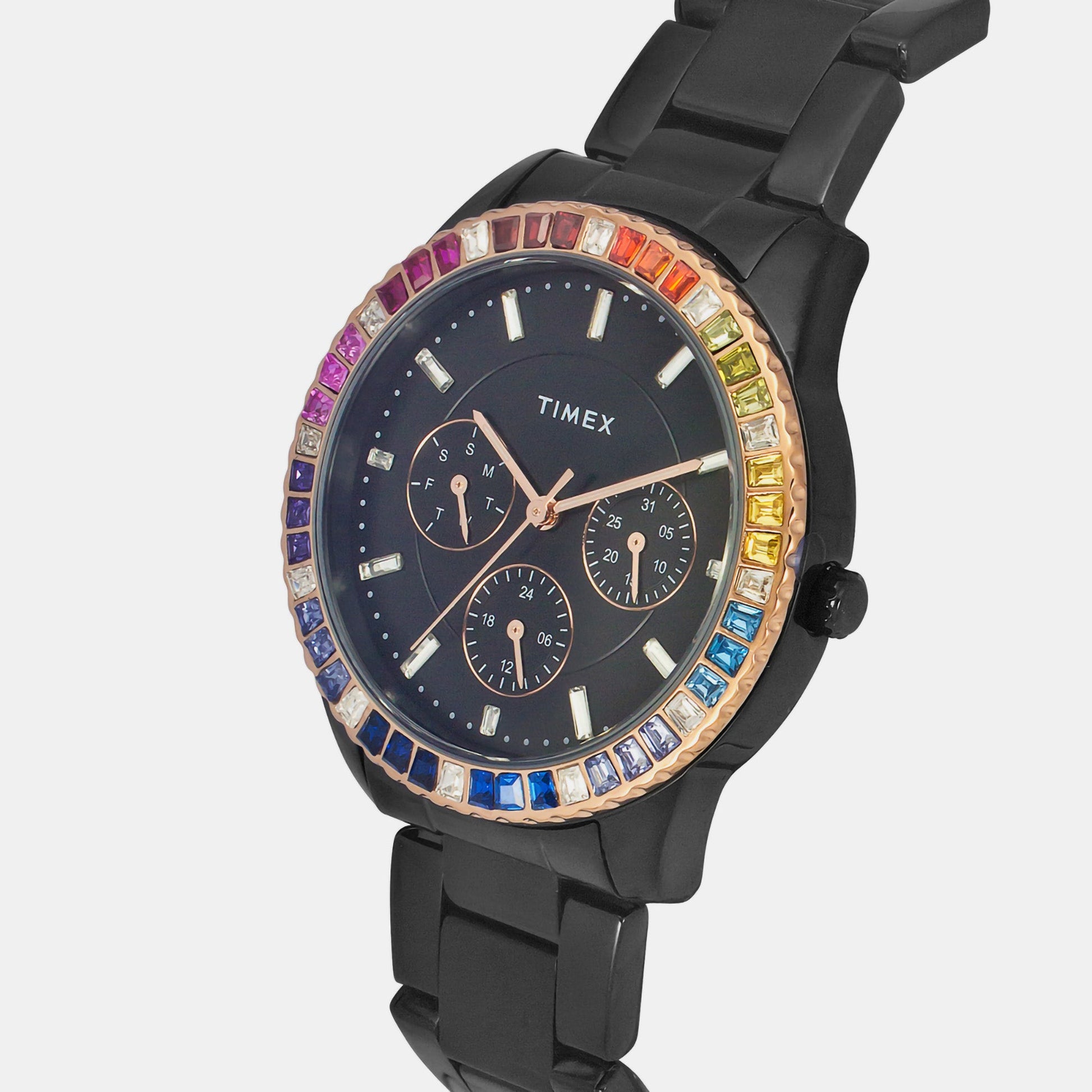 E Class Women Quartz Black Dial Chronograph Stainless Steel Watch TWEL16804