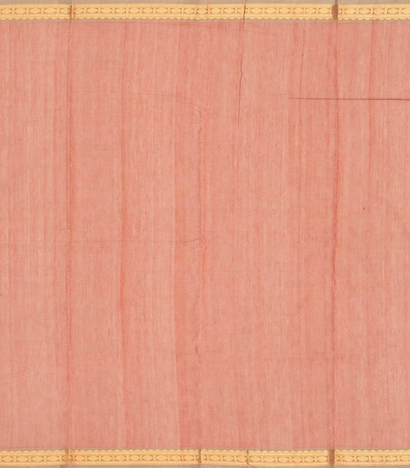 Dark Peach Handloom Kanchi Cotton Saree With Kamalam Buttas