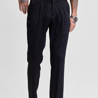 Black Slim Fit Stretch Trousers