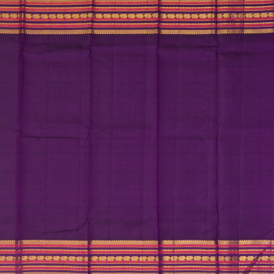 Sandal Handloom Kanchipuram Korvai Silk Saree With Zari Buttas