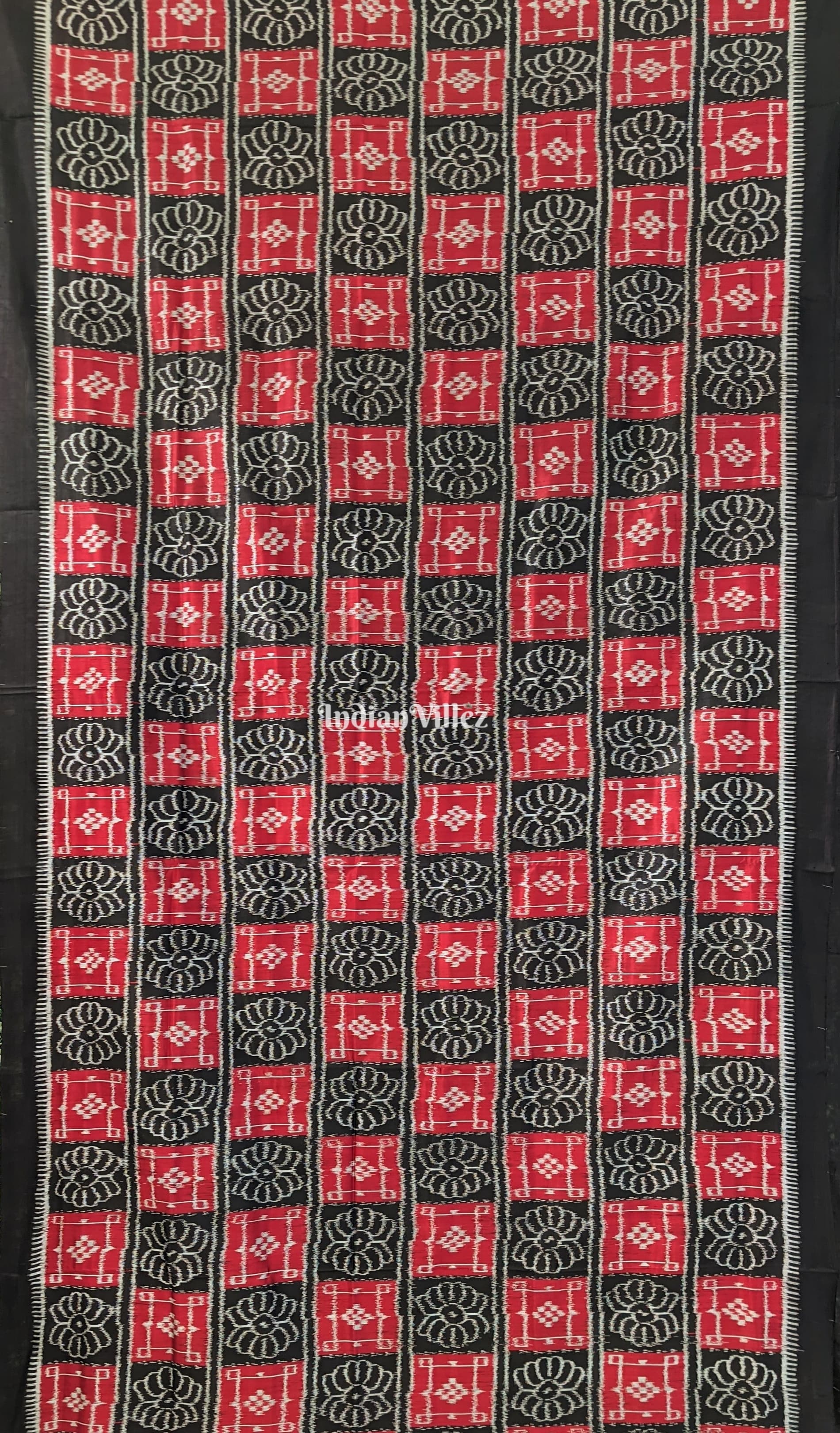 Black Red 8 Kothi Contemporary Silk Saree