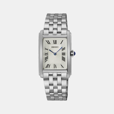 Dress Women Quartz White Dial Analog Stainless Steel Watch SWR083P1