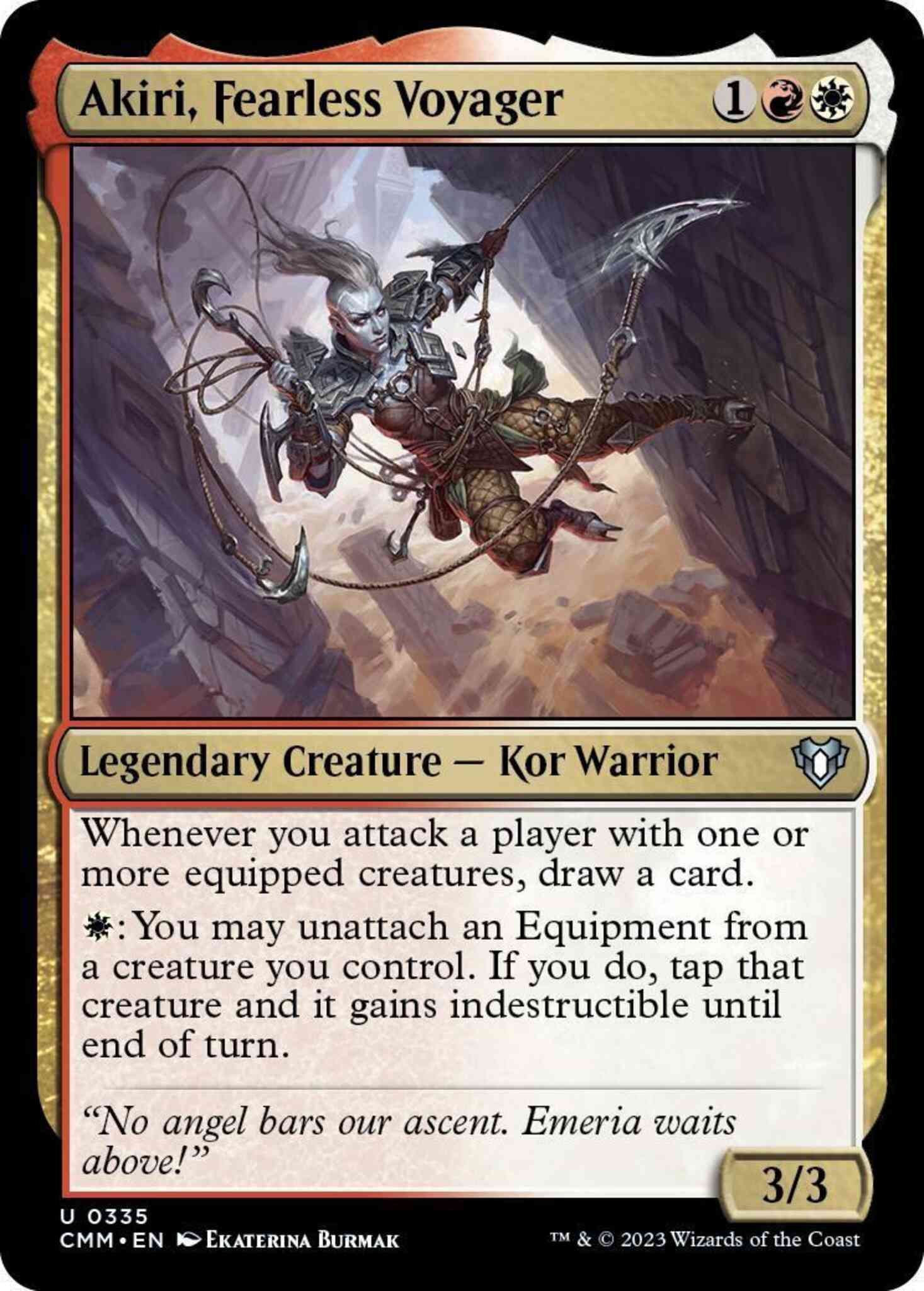 Akiri, Fearless Voyager [335] [Commander Masters] [Non-Foil]