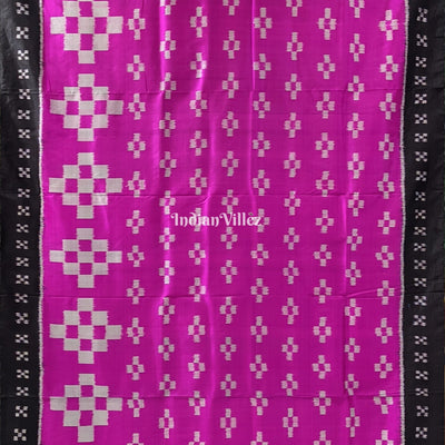 Rani Pink Black Pasapali Contemporary Silk Saree