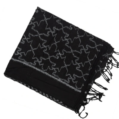 Black Handwoven Orissa Cotton Saree With Tie & Dye Floral Motifs