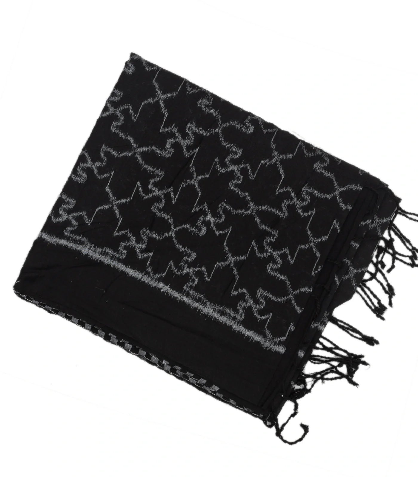 Black Handwoven Orissa Cotton Saree With Tie & Dye Floral Motifs