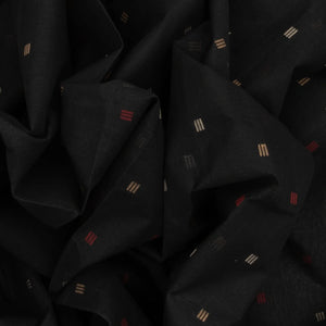 Black Handloom Dhakai Cotton Saree With Floral Motifs