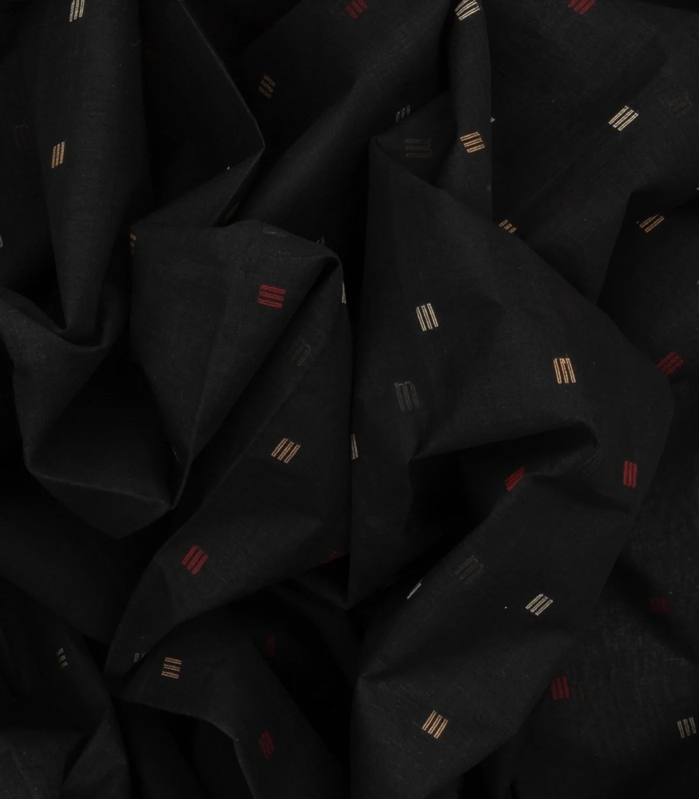 Black Handloom Dhakai Cotton Saree With Floral Motifs