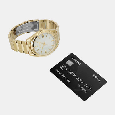 Dress Men Quartz White Dial Analog Stainless Steel Watch SUR314P1
