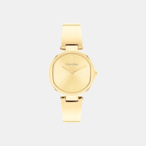 Ck Elevated Women Quartz Gold Dial Analog Stainless Steel Watch 25200309