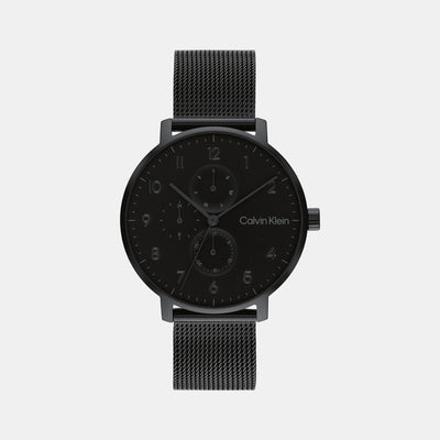Ck Stun Unisex Quartz Black Dial Analog Mesh Watch 25200401