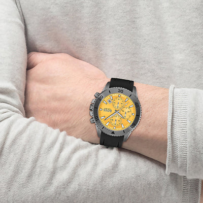 Admiral Men Quartz Yellow Dial Chronograph Silicone Watch 1513968