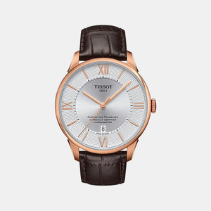Chemin Des Tourelles Men Automatic Silver Dial Analog Leather Watch T0994083603800