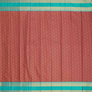 Red striped budget silk saree with contrast zari border & intricate zari design pallu