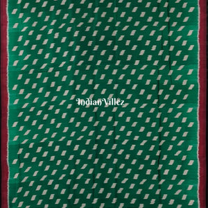 Green Odisha Ikat Contemporary Silk Saree