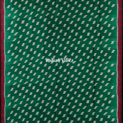 Green Odisha Ikat Contemporary Silk Saree