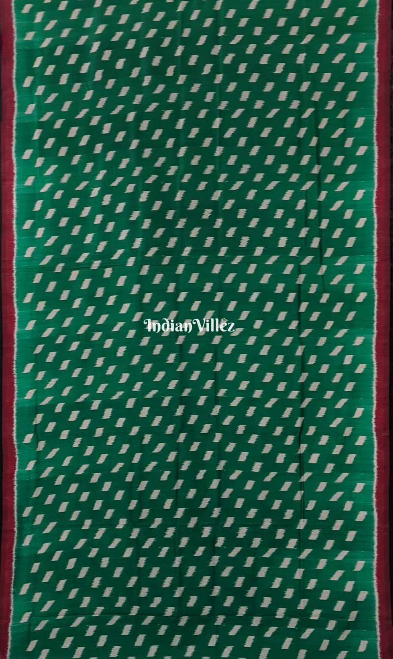 Green Odisha Ikat Contemporary Silk Saree