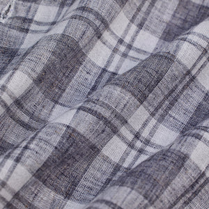 Grey Checks Linen Blend Shirt