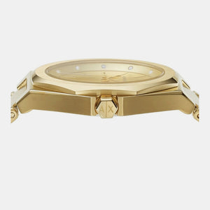 Andrea Women Quartz Gold Dial Analog Stainless Steel Watch AX4608